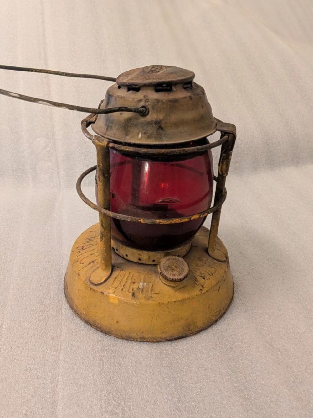 City of L.A. Municipal Lantern • Ruby Globe • Industrial Vintage Collector Piece
